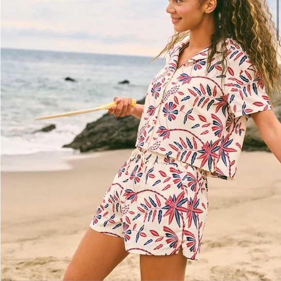 Outdoor Voices‎ Floral SolarCool 3" Short in Leaf Berry Size Small Unlined Beach - Picture 7 of 8